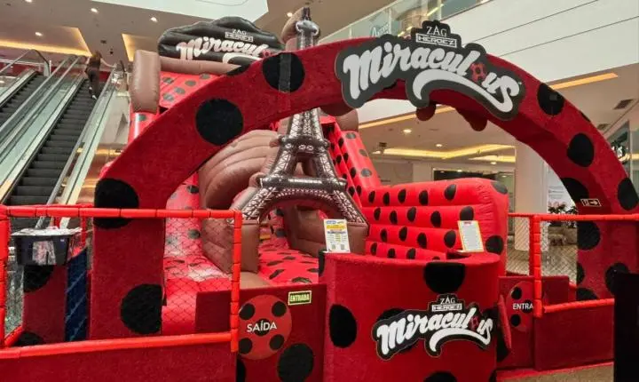 Brinquedo inflável com temática da Ladybug chega ao São Bernardo Plaza