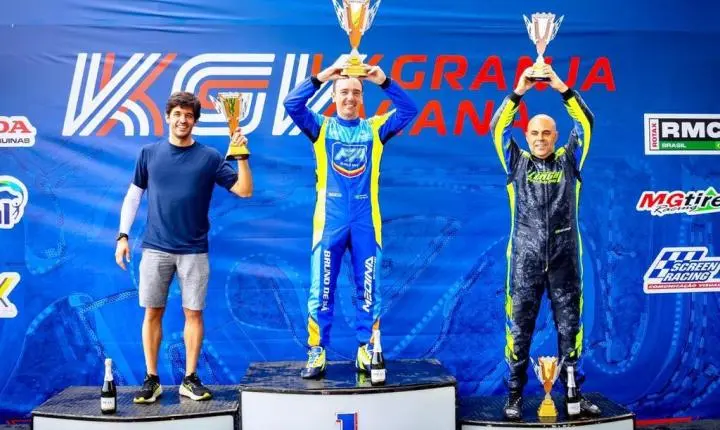 Bruno de Sá comemora vitória na 6ª etapa da Copa São Paulo Granja Viana de Kart na Shifter Sênior  