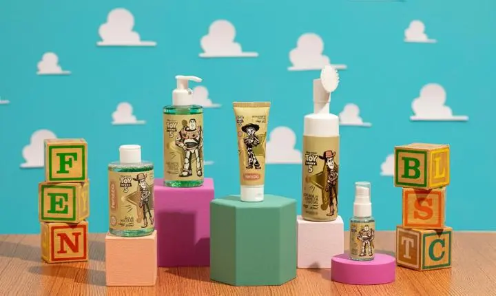 Fenzza lança linha de skincare inspirada em Toy Story 5, da Disney e Pixar
