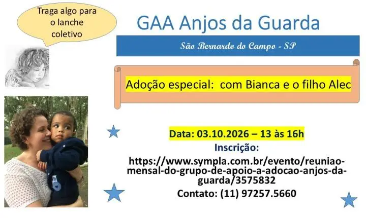 Grupo de Apoio à Adoção Anjos da Guarda promove encontro sobre Adoção Especial