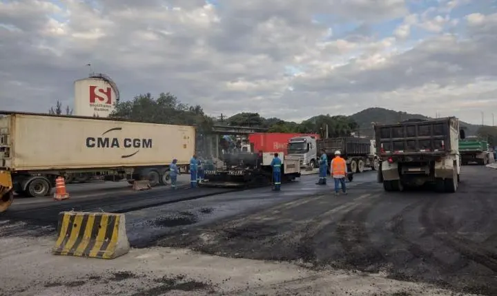 Obras viárias na Alemoa Industrial, em Santos, entram na reta final