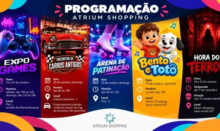 Paixão por games e carros antigos ganha espaço no Atrium Shopping neste fim de semana