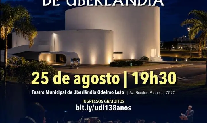 Programação da Prefeitura em comemoração aos 138 anos de Uberlândia tem concerto especial com a Banda Sinfônica Municipal nesta terça (25) 