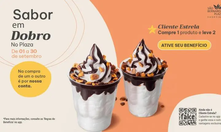 Sabor em Dobro no Plaza: ação gastronômica acontece no São Bernardo Plaza e disponibiliza dois itens selecionados pelo preço de um