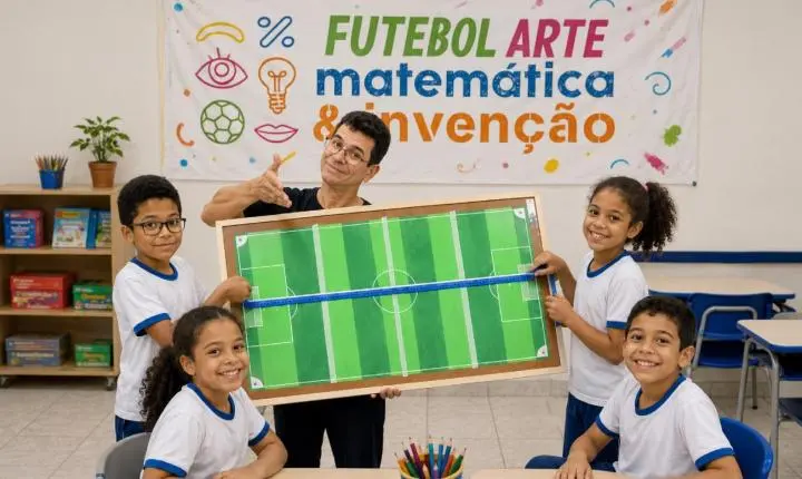 Santos recebe projeto inédito que une futebol e arte para despertar o interesse das crianças pela matemática